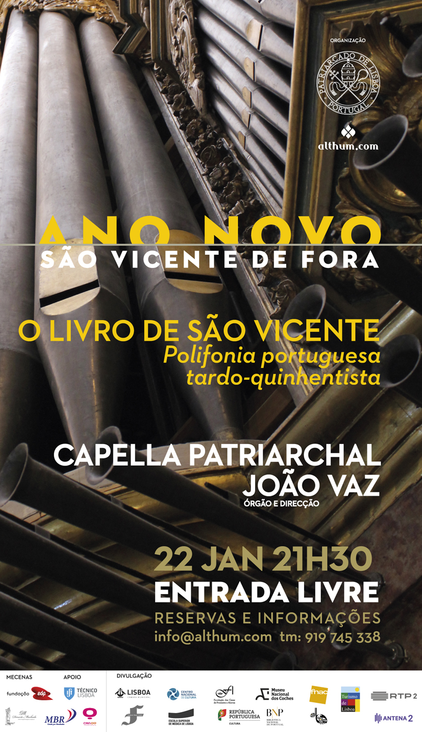 Concerto Ano Novo 2018 - Lisboa - 22 de Janeiro, Segunda-feira, 21H30 - Igreja de São Vicente de Fora