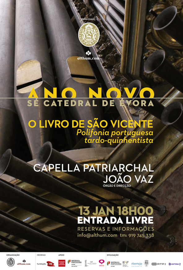 Concerto Ano Novo 2018 - Évora - 13 de Janeiro, Sábado, 18H00 - Sé Catedral de Évora